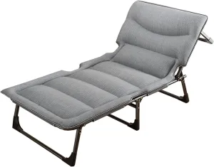 Folding Camping Cot for Adult, 4-Position Folding Chaise Lounge Chair for Indoor Outdoor Travel Heavy Duty Supports 330 Lbs, Portable Folding Camping Cot (Color : B, Size : 190x70x30cm)