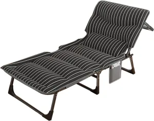 Folding Camping Cot for Adult, 4-Position Folding Chaise Lounge Chair for Indoor Outdoor Travel Heavy Duty Supports 330 Lbs, Portable Folding Camping Cot (Color : E, Size : 190x70x30cm)