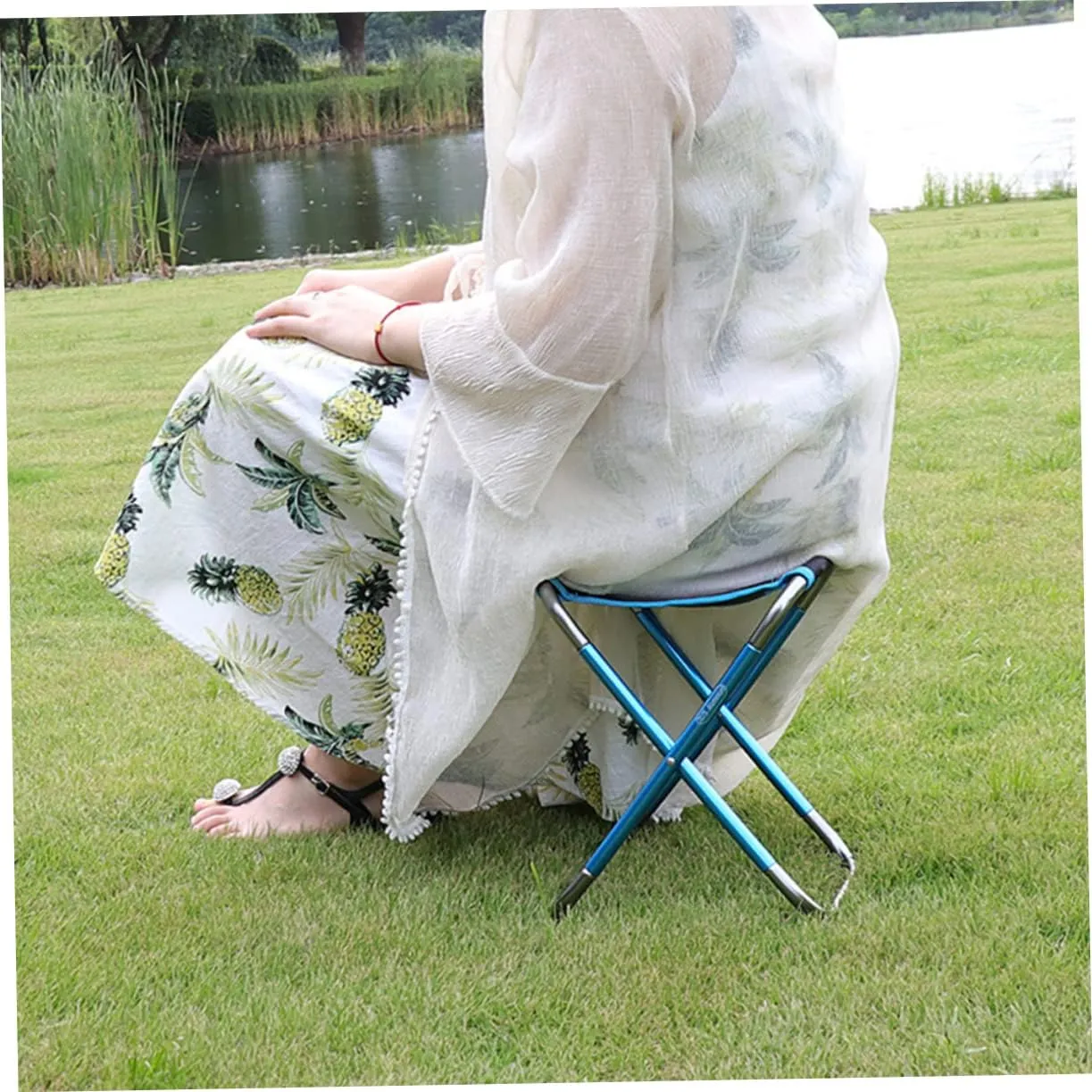 Folding Camping Stool Compact Beach Chair Portable Folding Stool Comfortable Outdoor Versatile Accessory