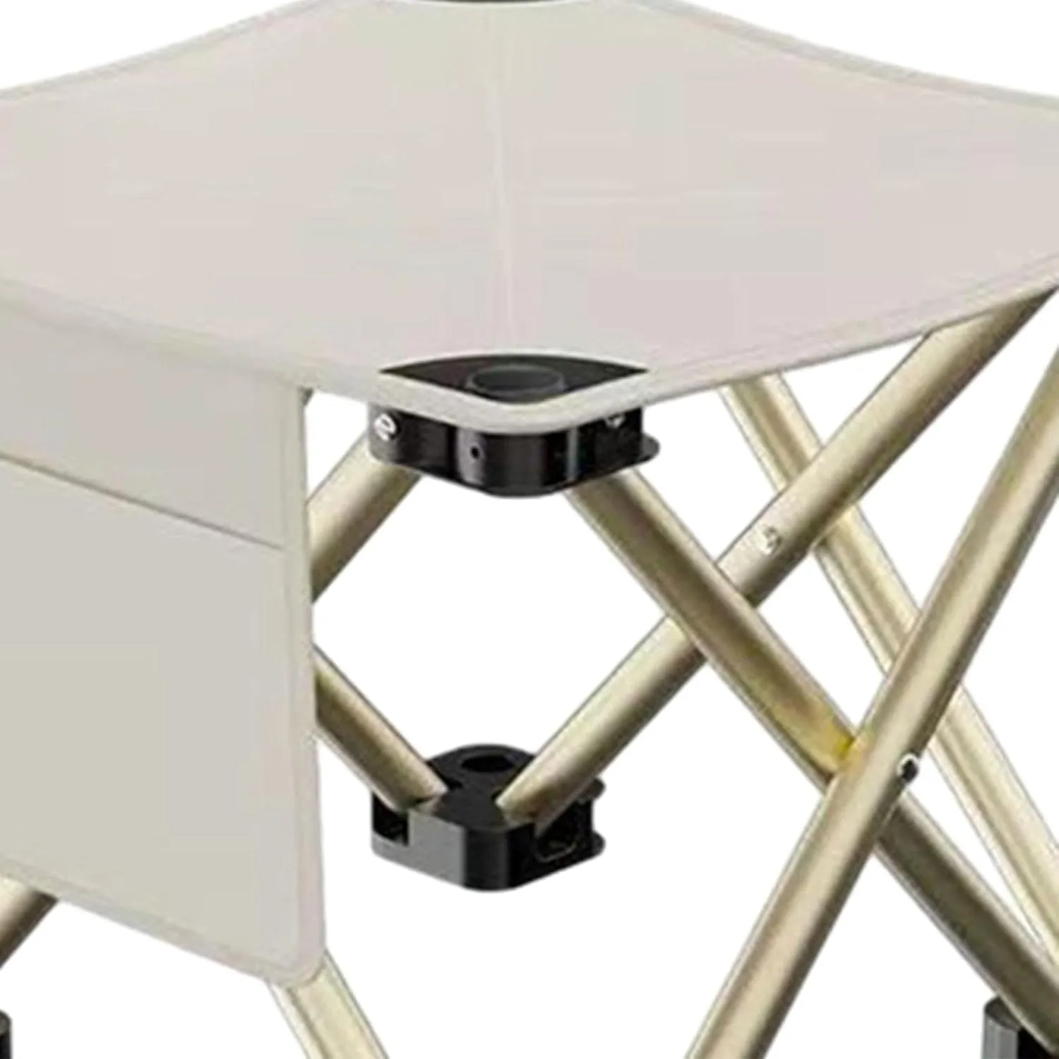 Folding Camping Stool Footrest Compact Sturdy Lightweight Portable Mini Foldable Chair for Beach BBQ Walking Picnic Gardening, White, 33cmx33cmx32cm