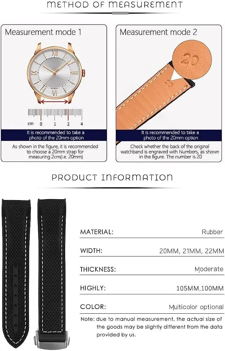 Folding Deployment Clasp Rubber Watch Band For Omega Seamaster Luxury Nylon Silicon Strap Bracelet Accessories
