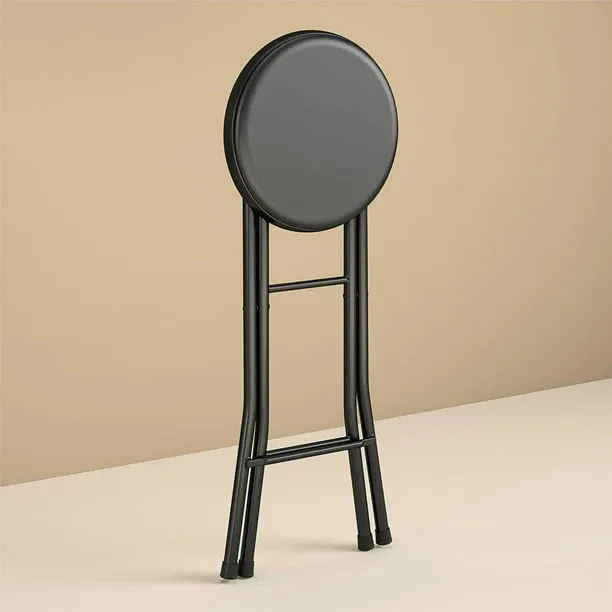 Folding Metal Stool Black