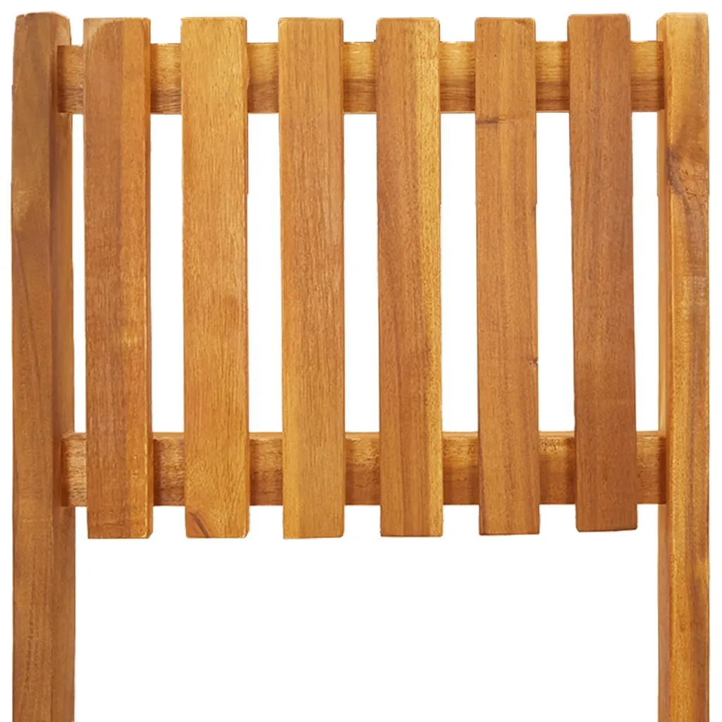 Folding Patio Bar Stools 2 pcs Solid Wood Acacia