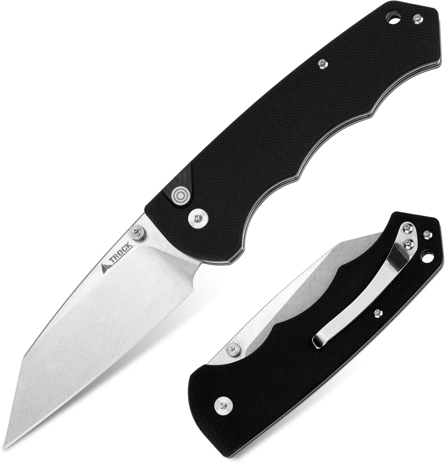 Folding Pocket Knife, 3.39" D2 Tanto Blade G10 Handle Button Lock Knife with Thumb Stud & Reversible Clip EDC Knife for Men Women for Camping Hutting Hiking