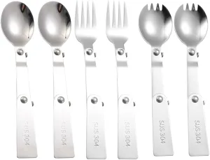 Folding Spoons 12Pcs Folding Spoon Fork Set, Tableware Folded Fork Spoon for Thermos Container Food Containers(Spoon Fork Spork)