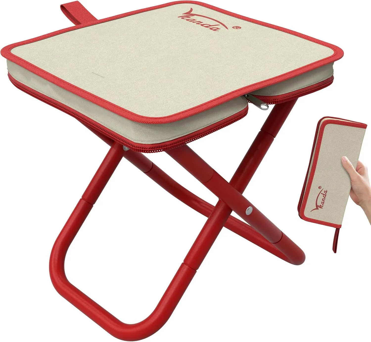 Folding Stool Camping Stool, Portable Folding Stool with Carrying Bag, 12-Inch Portable Chair (1.3Lbs), Outdoor Travel Footstool