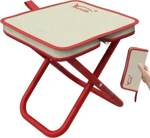 Folding Stool Camping Stool, Portable Folding Stool with Carrying Bag, 12-Inch Portable Chair (1.3Lbs), Outdoor Travel Footstool