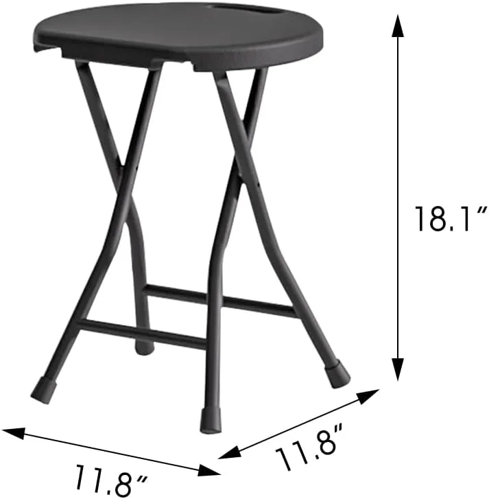 Folding Stool with Handle,2 Pack 18/24in Folding Chair Foldable Bar Stool with Non-Slip Feet,Portable Collapsible Stool for Camping Adults (18in 2pack S)