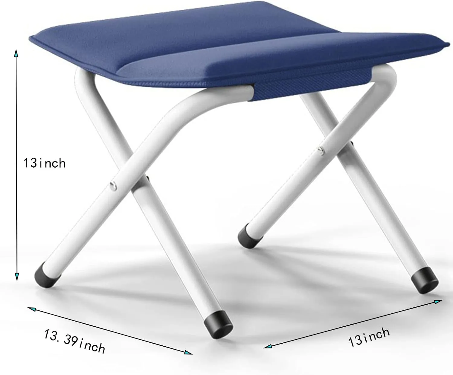 Folding Stools,Portable Folding Stool Adult Outdoor Train Small Bench, Thick Folding Stool-Camping Stools Folding Step Stool Fishing Stool,34X33X33cm (Green)
