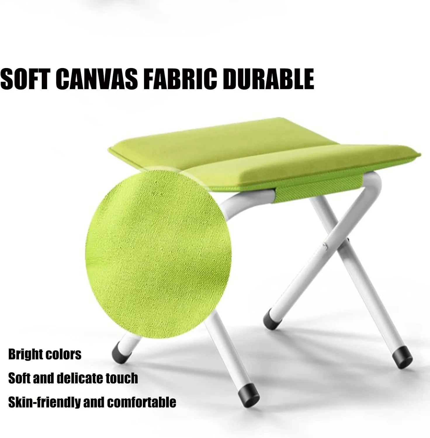 Folding Stools,Portable Folding Stool Adult Outdoor Train Small Bench, Thick Folding Stool-Camping Stools Folding Step Stool Fishing Stool,34X33X33cm (Green)