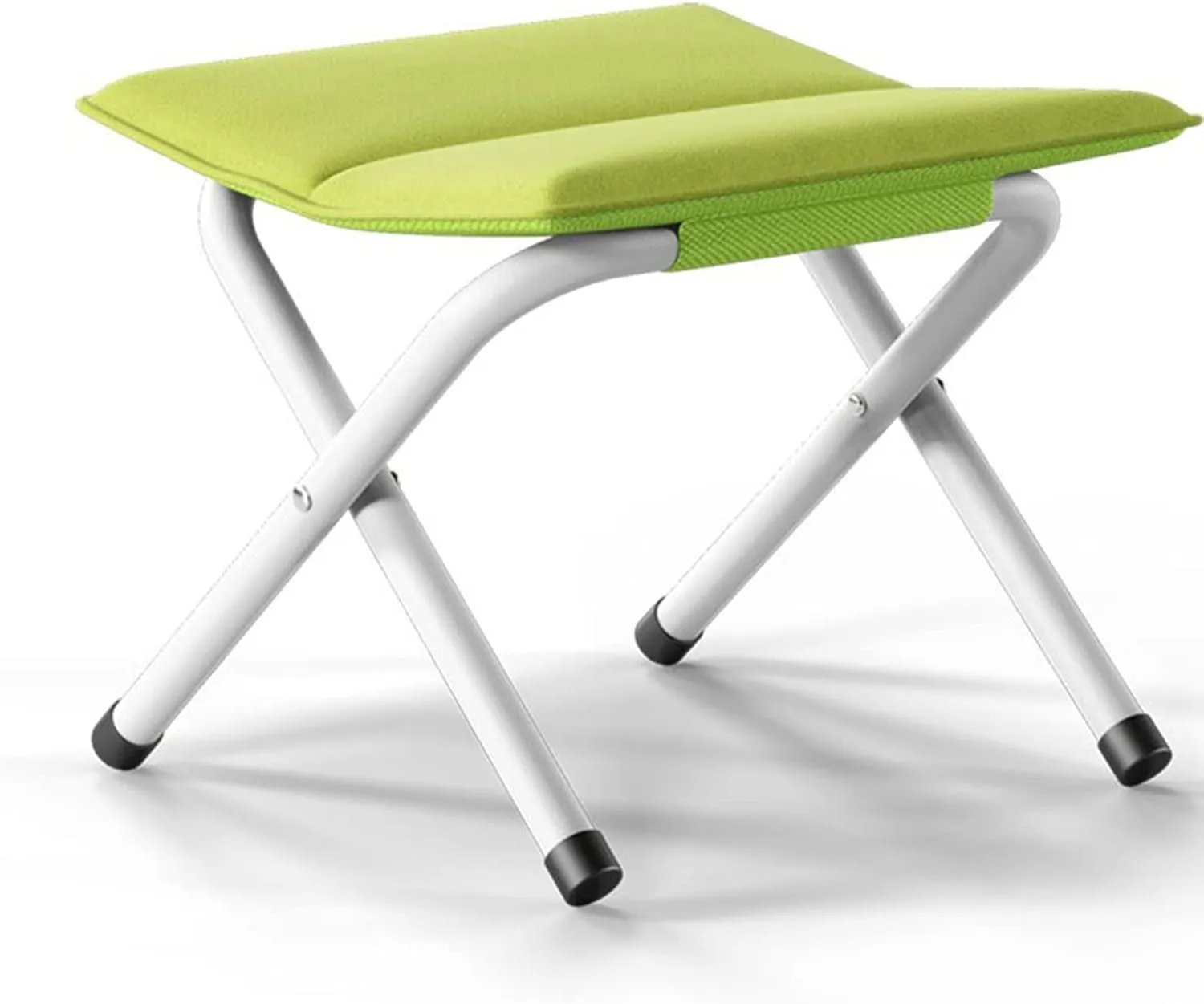 Folding Stools,Portable Folding Stool Adult Outdoor Train Small Bench, Thick Folding Stool-Camping Stools Folding Step Stool Fishing Stool,34X33X33cm (Green)