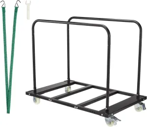 Folding Table Cart, 1500 LBS Heavy Duty Drywall Cart Steel Panel Truck with Wheels, Chair Desk Trolley for Garage, Home, Office, Utility Tool Wagon for Handling Lumber, Mattress