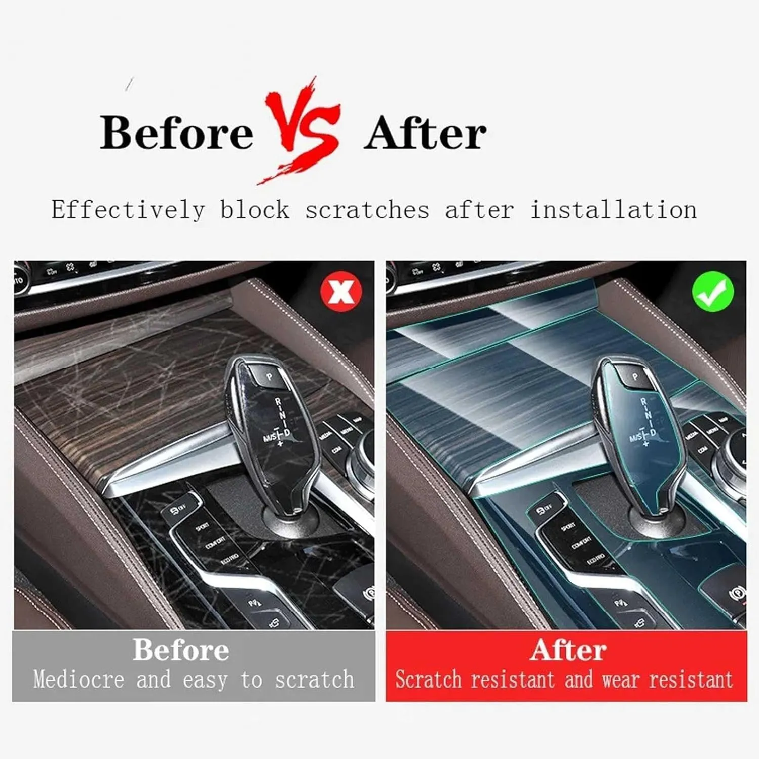 for Benz EQA 2021 2022 Transparent Film Car Interior Sticker Center Console Gear Door Navigation Dashboard Panel