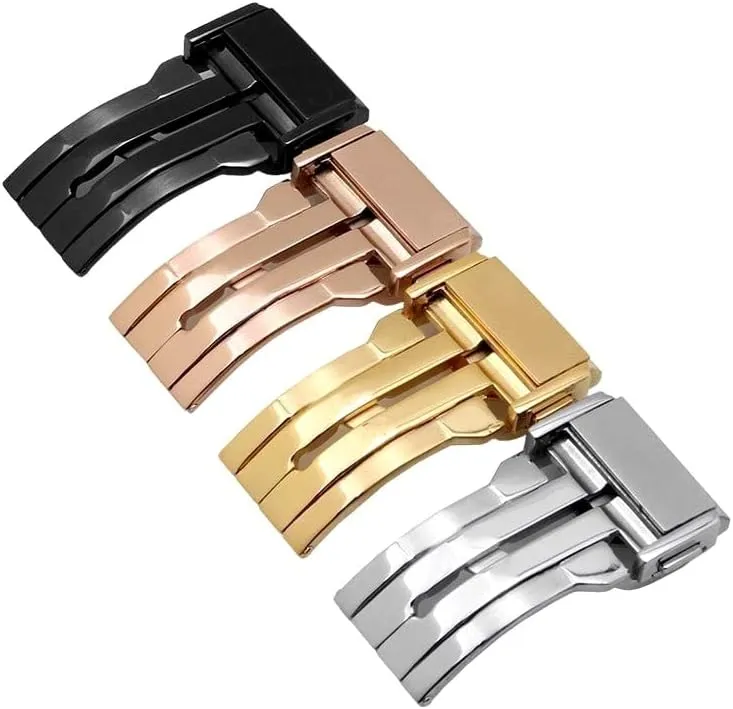for Hublot Watch Strap 316L Stainless Steel Watch Buckle (Color : Rose Gold, Size : 18mm)