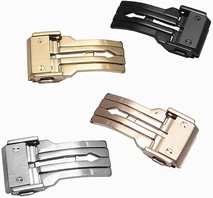 for Hublot Watch Strap 316L Stainless Steel Watch Buckle (Color : Rose Gold, Size : 18mm)