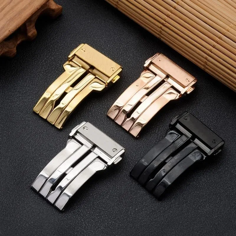 for Hublot Watch Strap 316L Stainless Steel Watch Buckle (Color : Rose Gold, Size : 18mm)