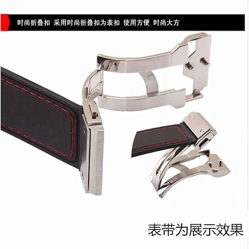 for Hublot Watch Strap 316L Stainless Steel Watch Buckle (Color : Rose Gold, Size : 18mm)