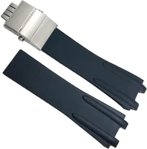 For Ulysse Nardin Blue Black Sport Waterproof Rubber Watch Strap Watchbands with Folding Buckle Watch Accessories