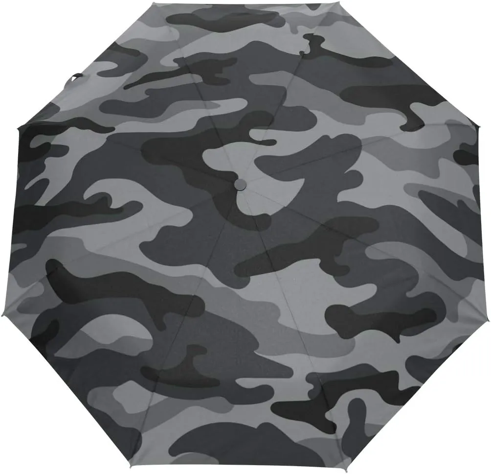 FORMRS Zebra Stripe Umbrella, Auto Open Umbrella Compact Folding Sun Rain Protection, Windproof for Kids Women Men
