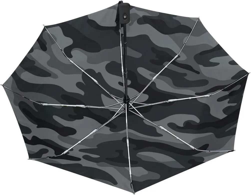 FORMRS Zebra Stripe Umbrella, Auto Open Umbrella Compact Folding Sun Rain Protection, Windproof for Kids Women Men