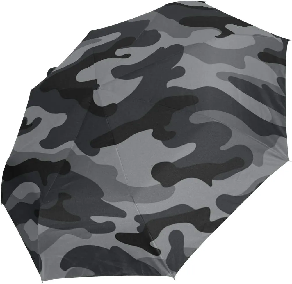 FORMRS Zebra Stripe Umbrella, Auto Open Umbrella Compact Folding Sun Rain Protection, Windproof for Kids Women Men