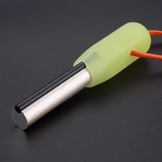 Fostar Outdoors Emergency Fire Starter，Magnesium Mg Rod Integrate with Ferro Rod, Paracord and Multi –Function Scraper Striker, Great for Bushcraft, Camping, Hiking, Hunting