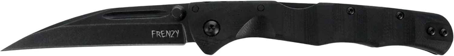FRENZY II / 8" OVERALL / 3.5" SHEEPSFOOT BLADE / 3V STEEL / G10 HANDLE/TRI-AD LOCK/BLACKOUT