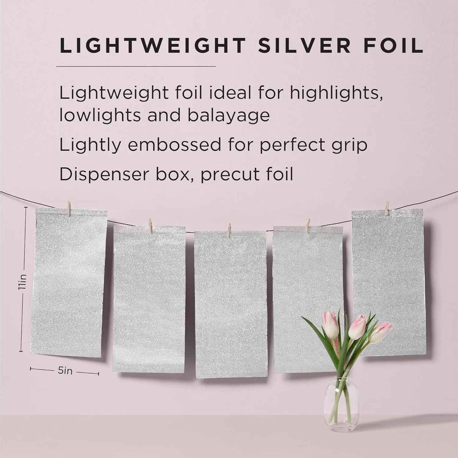 Fromm Color Studio Lightweight Pop Up Hair Foil in Silver, 5" x 11" Embossed Aluminum Foil Sheets, Hair Foils for Highlighting and Coloring - 500 Foil Sheets (Pack of 2)