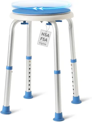 FSA HSA Swivel Shower Stool for Inside Shower, Shower Chair for Inside Tub, Shower Seat, Bath Chair for Elderly/Pregnant SOUHEILO, Blue