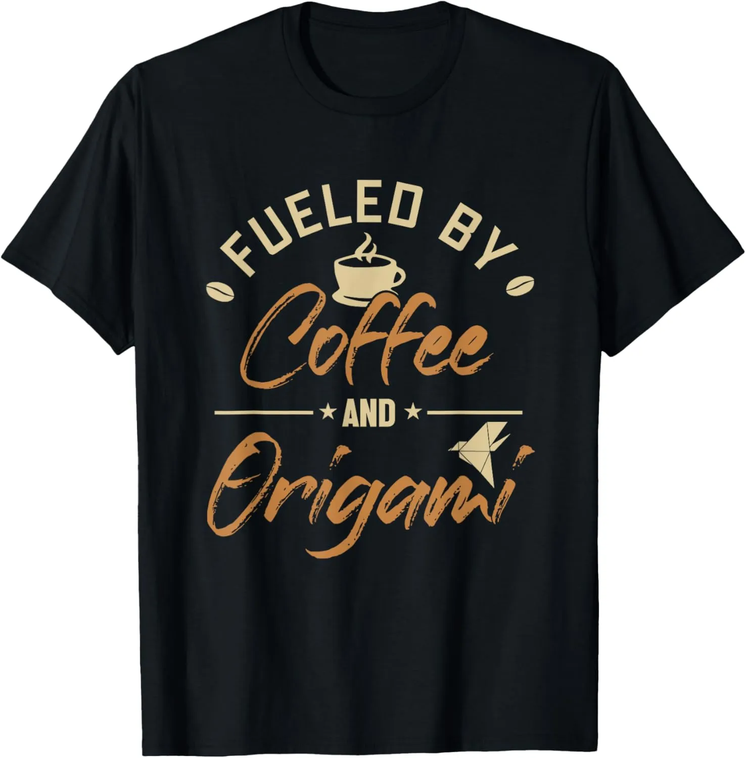Fueled by Coffee and Origami Owl Paper Crane Folding Origami T-Shirt