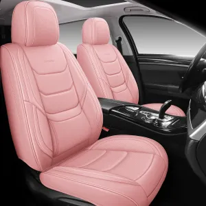 Full Coverage Front Set Seat Covers with Waterproof Leather,Lumber Support and Airbag Compatible,Universal Fit for Most SUVs, Trucks,and Sedans in Automotive Seat Covers