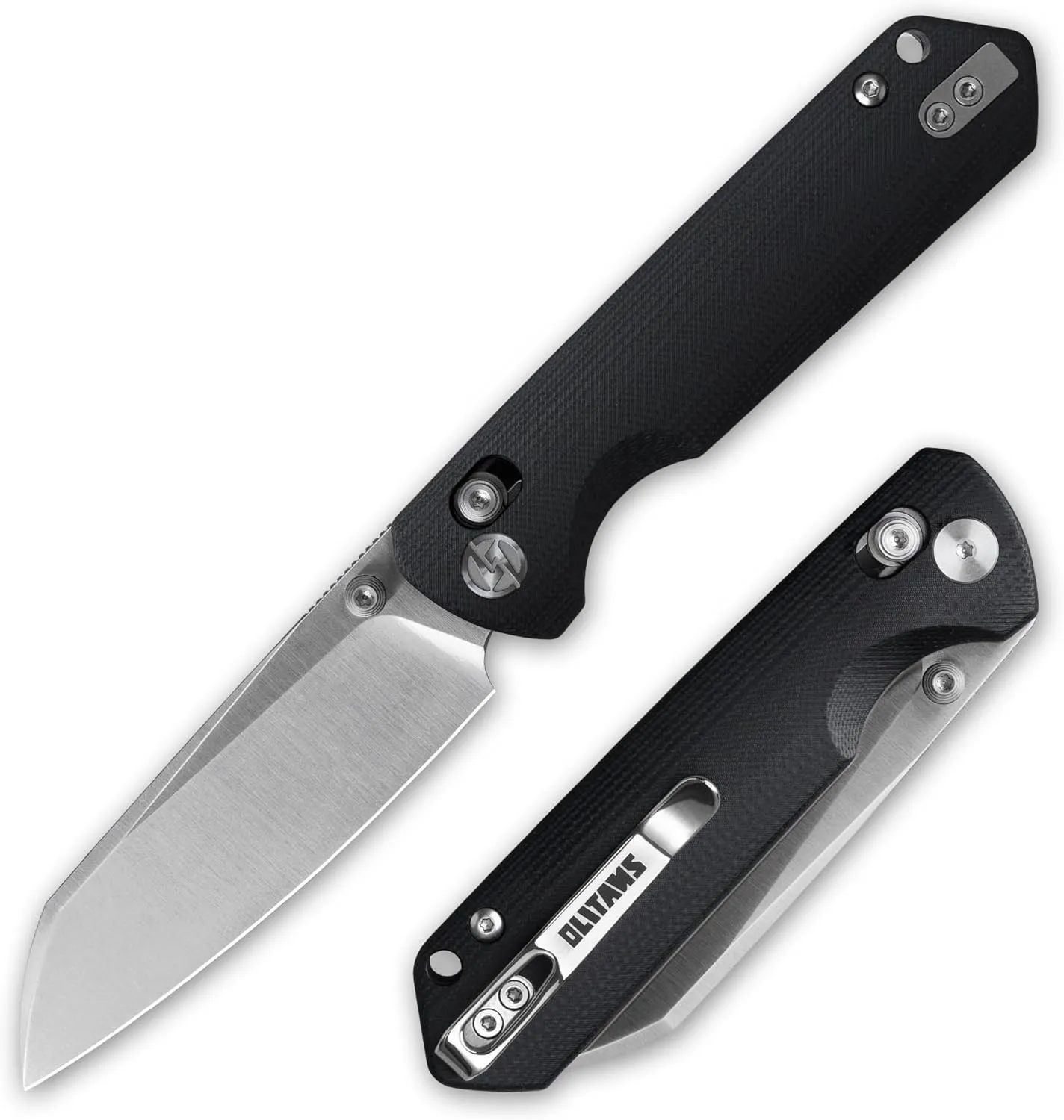 G062 Folding Knife for EDC, 14C28N Steel Blade Pocket knife, Crossbar Lock Knife for Outdoor, Survival, Hunting and Camping, 3.53oz(Black Satin)