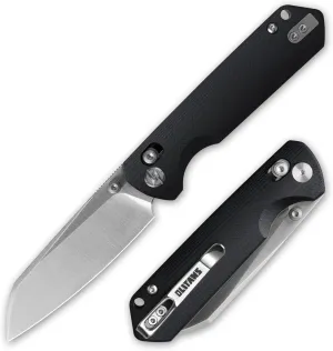 G062 Folding Knife for EDC, 14C28N Steel Blade Pocket knife, Crossbar Lock Knife for Outdoor, Survival, Hunting and Camping, 3.53oz(Black Satin)