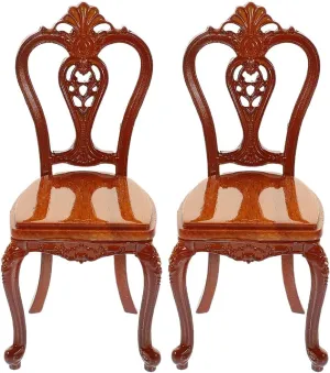 Gadpiparty Mini Wooden Chair 2pcs Miniature Wooden Chair Dollhouse Dining Chairs 1/12 Scale Chair Models Tiny Vintage Chairs Mini House Chair for Dollhouse Furniture Decorations