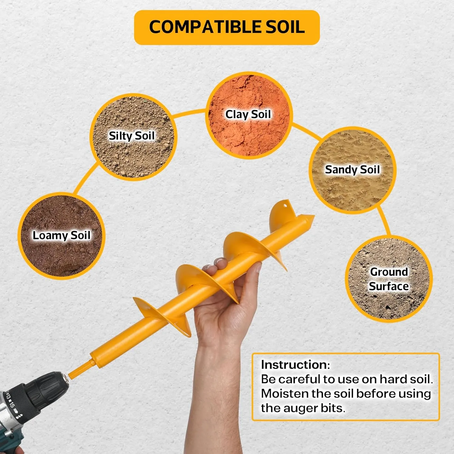 Garden Auger Drill Bit for Planting - Pack of (2) - 1.6”x16.5” & 3.5”x16” – Fast & Easy Hole Digging for Planting, Bulbs, Bedding Plants & More - Compatible with 3/8 Inch Hex Drive
