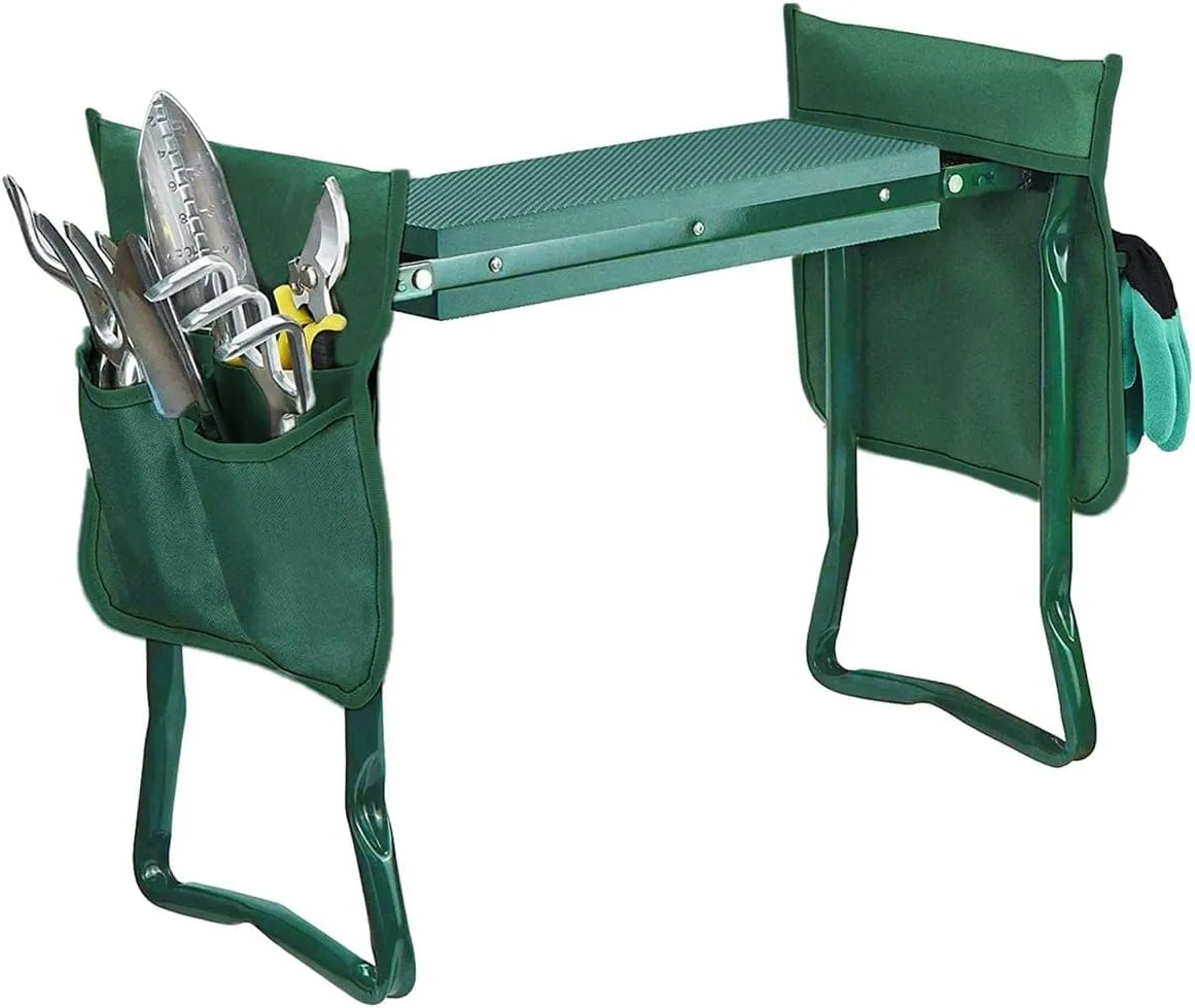 Garden Kneeler and Seat, Support Up to 300 lbs, Foldable Garden Stool with Handle for Elderly Step Stool, Garden Bench for Kneeling and Sitting, Perfect Gardening Supplies and Tools