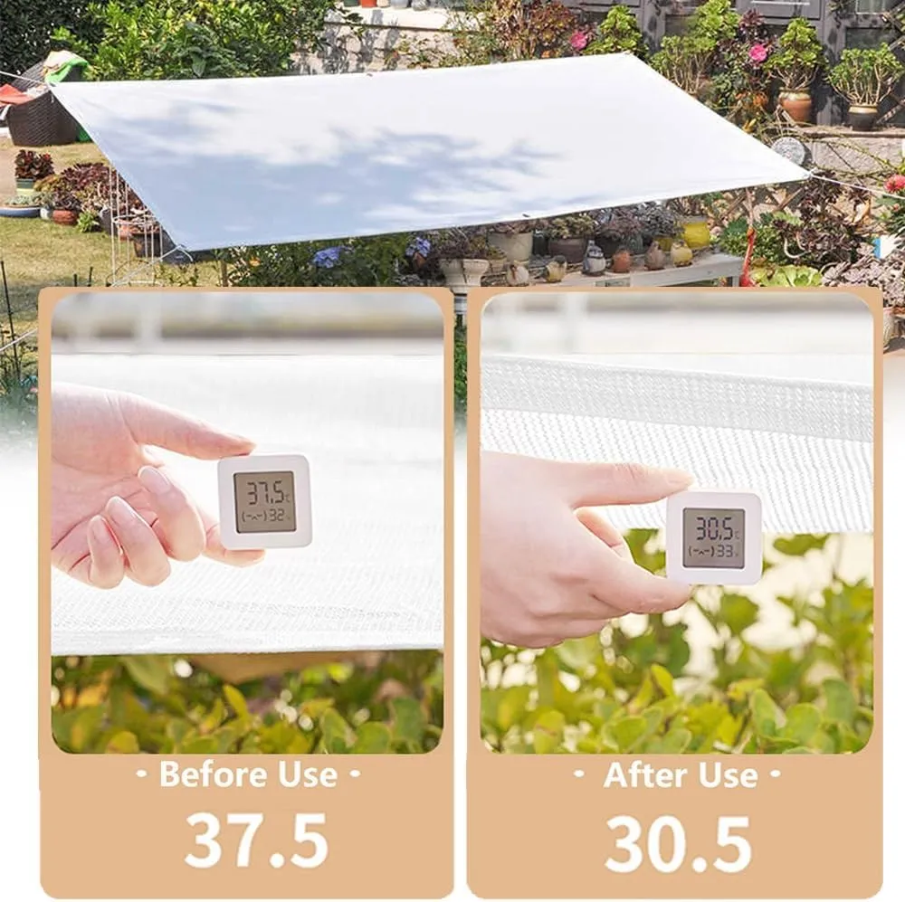 Garden Shade Cloth 90% Sunblock Netting, Breathable Fabric Mesh Tarp With Grommets for Greenhouse Plant Net, White 3.3x16ft 10x26ft 16x33ft 20x39ft (Size: 13x30ft)