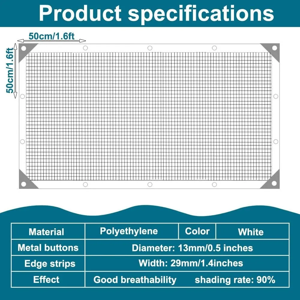 Garden Shade Cloth 90% Sunblock Netting, Breathable Fabric Mesh Tarp With Grommets for Greenhouse Plant Net, White 3.3x16ft 10x26ft 16x33ft 20x39ft (Size: 13x30ft)