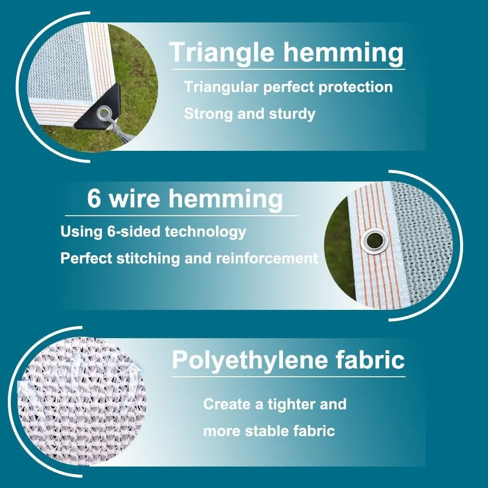 Garden Shade Cloth 90% Sunblock Netting, Breathable Fabric Mesh Tarp With Grommets for Greenhouse Plant Net, White 3.3x16ft 10x26ft 16x33ft 20x39ft (Size: 13x30ft)
