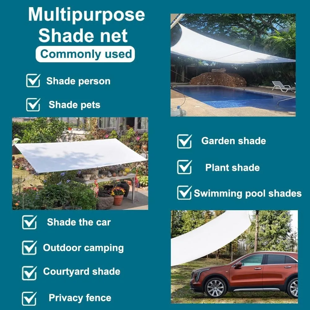 Garden Shade Cloth 90% Sunblock Netting, Breathable Fabric Mesh Tarp With Grommets for Greenhouse Plant Net, White 3.3x16ft 10x26ft 16x33ft 20x39ft (Size: 13x30ft)