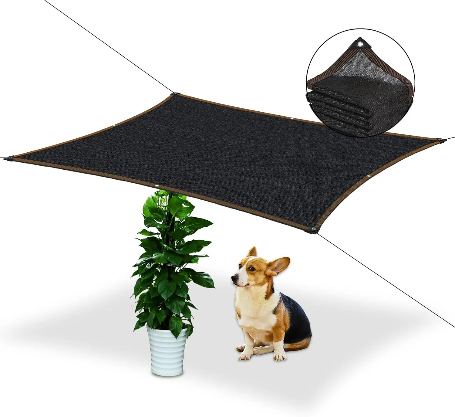 Garden Shade Cloth - for Plants Heat Protection 6'x8', 70% Vegetable Greenhouse Canopy with Grommets, Chicken Coop & Dog Kennel Cover, Outdoor Sun Tarp of Backyard & Balcony