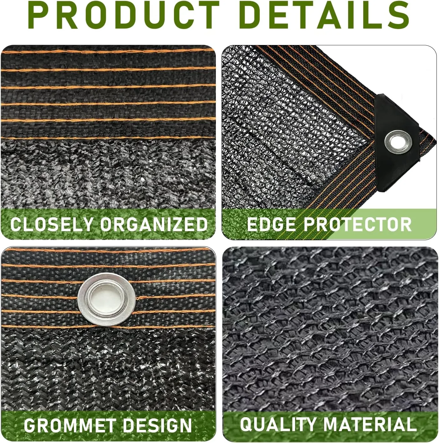 Garden Shade Cloth - for Plants Heat Protection 6'x8', 70% Vegetable Greenhouse Canopy with Grommets, Chicken Coop & Dog Kennel Cover, Outdoor Sun Tarp of Backyard & Balcony