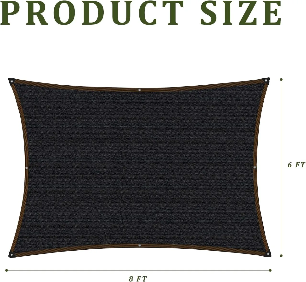 Garden Shade Cloth - for Plants Heat Protection 6'x8', 70% Vegetable Greenhouse Canopy with Grommets, Chicken Coop & Dog Kennel Cover, Outdoor Sun Tarp of Backyard & Balcony
