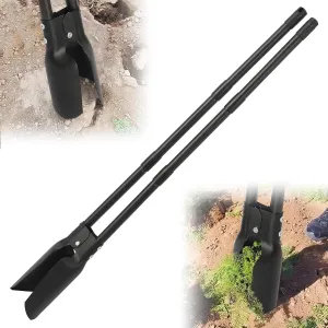 Garden Shovel,Heavy Duty Gardening Digging Tools with Dual Sharp Blades for Fast Weeding, Soil Plugging, Digging, Cultivating, 55 Inch Long Handle, Manual Weeder Garden Tool Set, Black