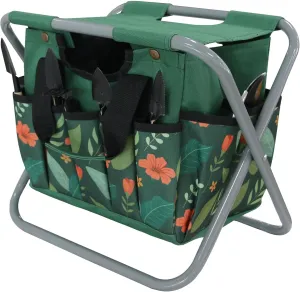 Garden Stool Folding with Detachable Storage Tote Bag Gardening Tools Set Organizer Portable Gardening Workseat Gifts for Gardeners Ideal for Fishing Hiking Camping Without Tools