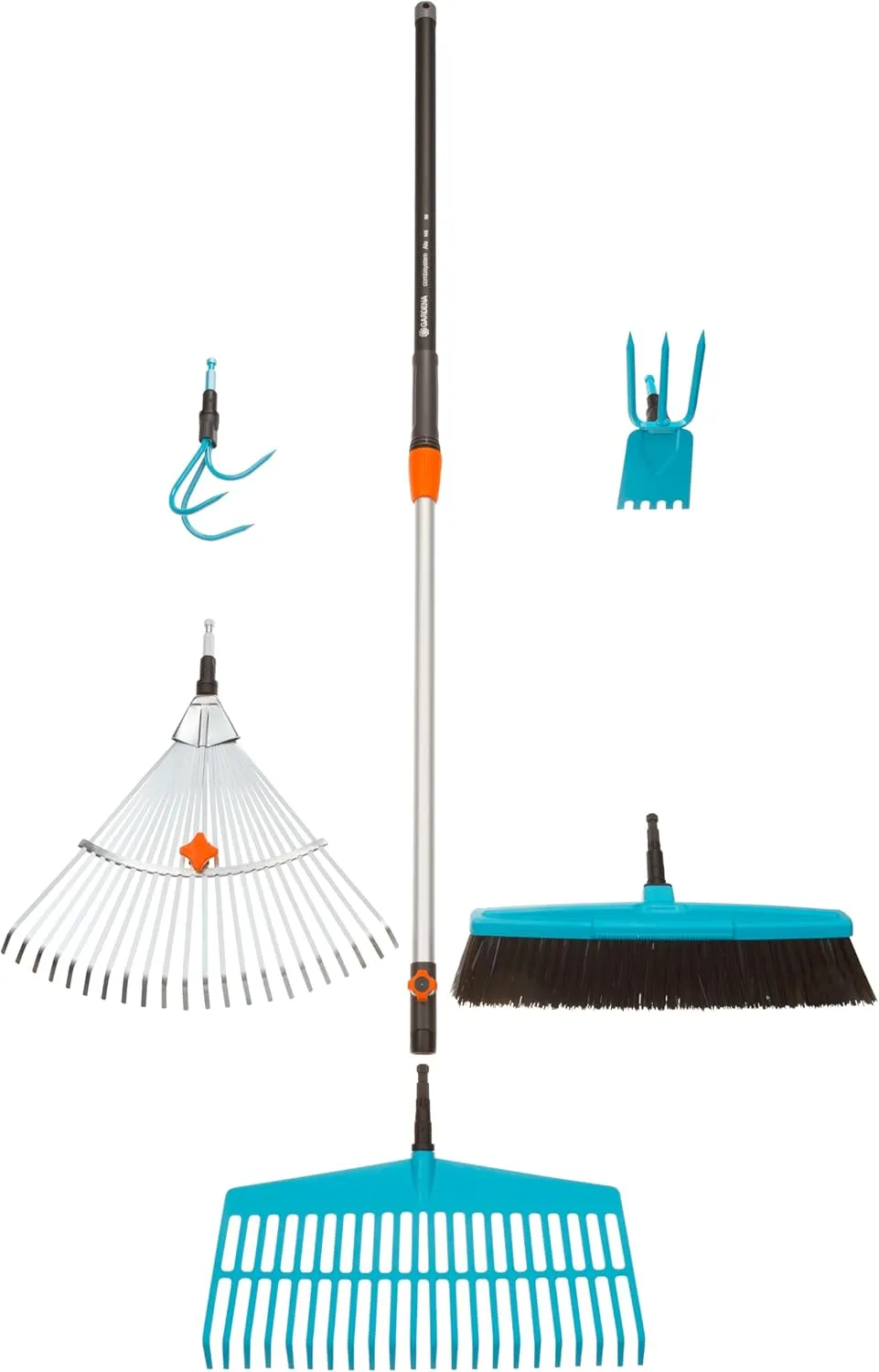 Gardena combisystem Telescopic Handle 90-145 cm: Extension Handle for combisystem Tools, infinitely Adjustable, Wobble-Free Connection (3719-20)