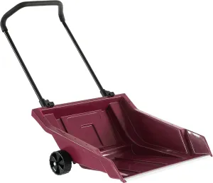 Gardenised Heavy Duty Snow Rolling Remover with Wheels and Wide Blade, Red, (QI004205)