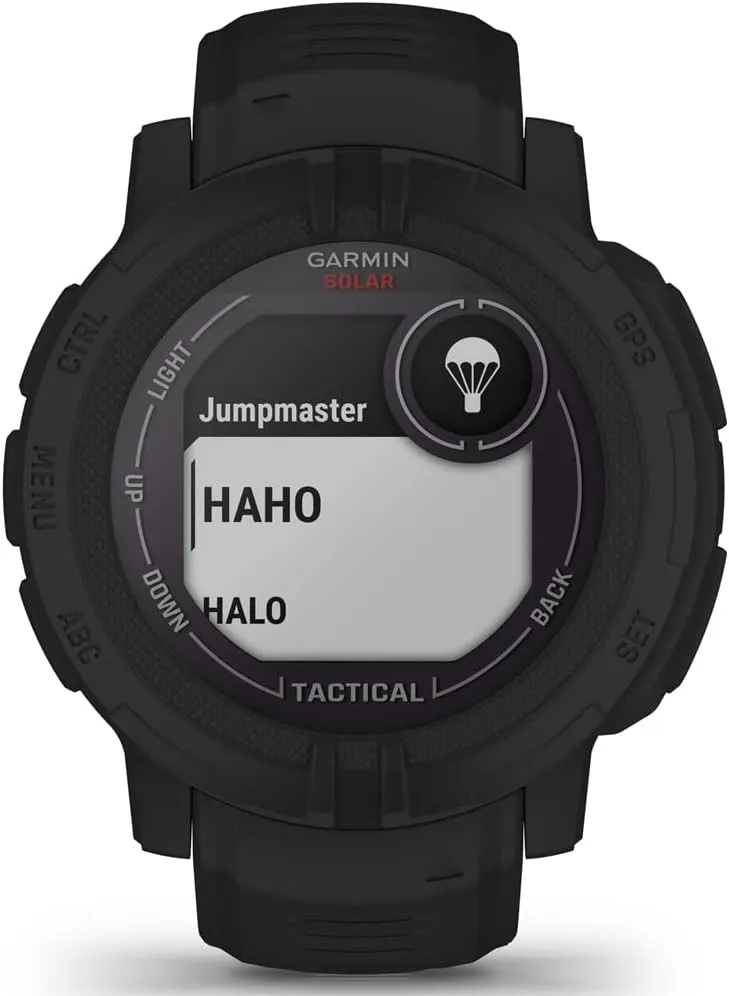 Garmin 010-02627-13 Instinct 2 Solar Smartwatch, Tactical Edition, Black Bundle with Deco Essentials 2X Tactical Emergency Paracord Multipurpose Bracelet and 2X Screen Protector