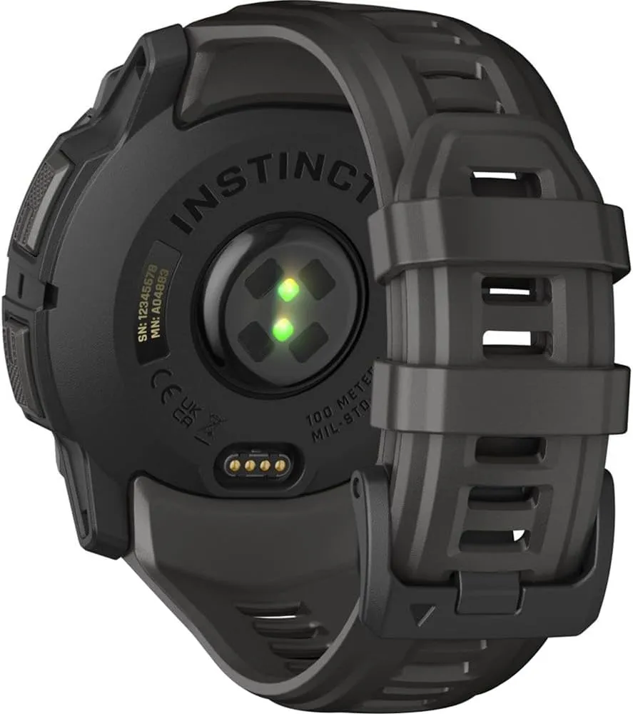 Garmin Instinct 3-50 mm Outdoor GPS Smartwatch, AMOLED, Black with Black Band 010-03020-00 Bundle with Deco Essentials Screen Protector & 2X Tactical Emergency Paracord Bracelet
