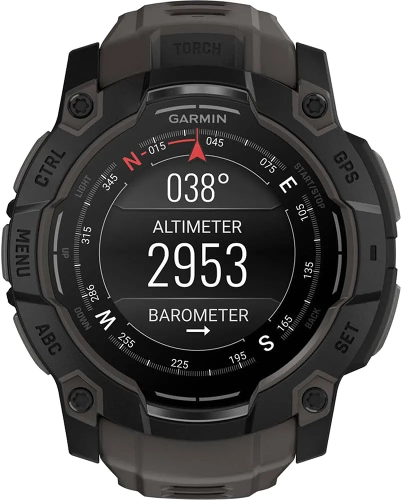 Garmin Instinct 3-50 mm Outdoor GPS Smartwatch, AMOLED, Black with Black Band 010-03020-00 Bundle with Deco Essentials Screen Protector & 2X Tactical Emergency Paracord Bracelet